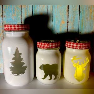 Mason jars bathroom set
